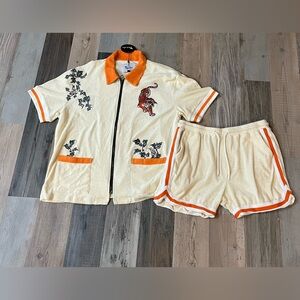 Tombolo Men’s Crouching Tiger Hidden Beverage Cabana Short Set Top XXL Shorts XL